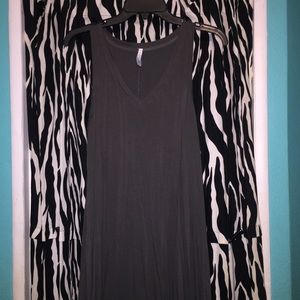 Charcoal grey tank dress.